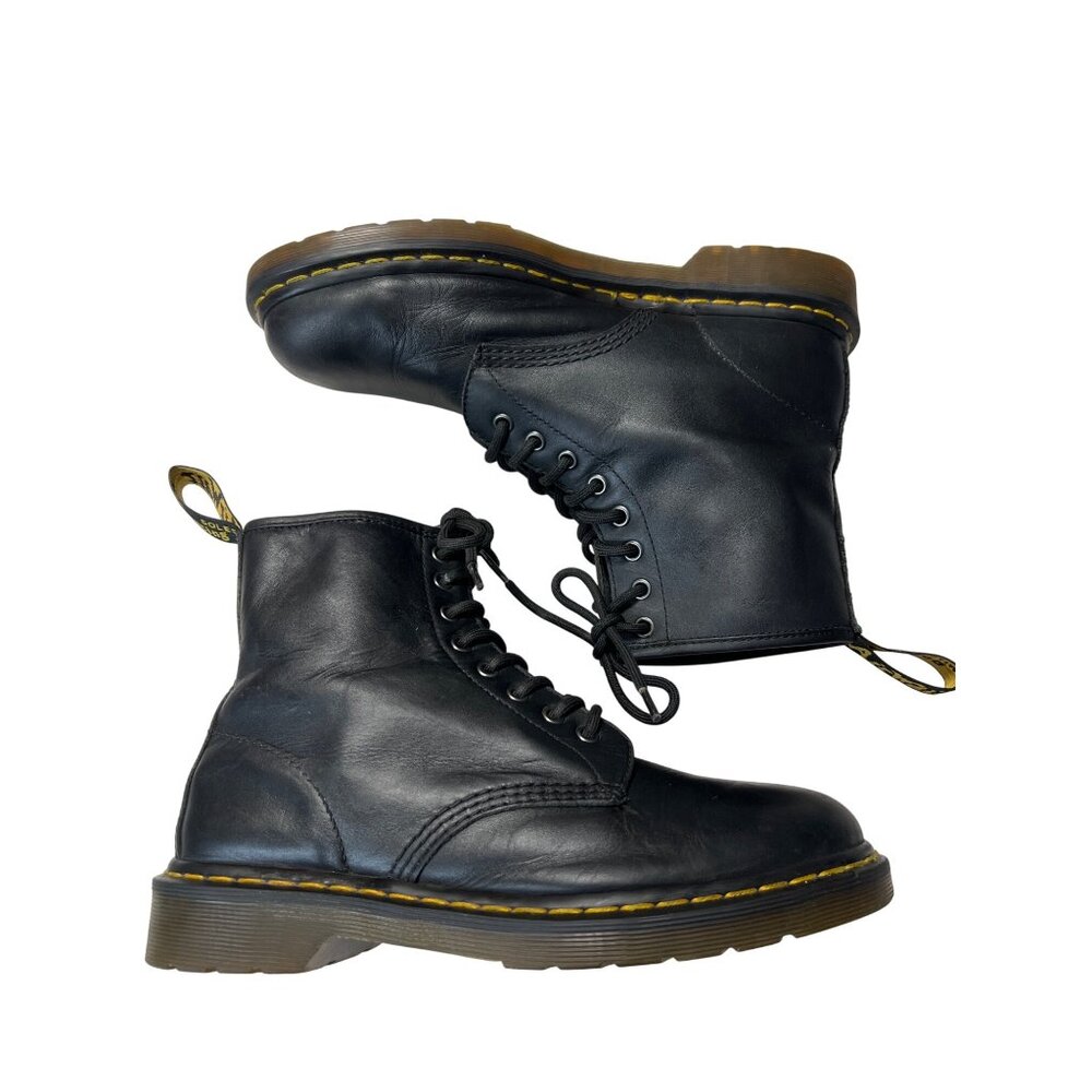 Dr Martens 1460 Black Leather 8-Eye Boots Mens 9 Womens 10 AirWair Sole 42 - Picture 9 of 10